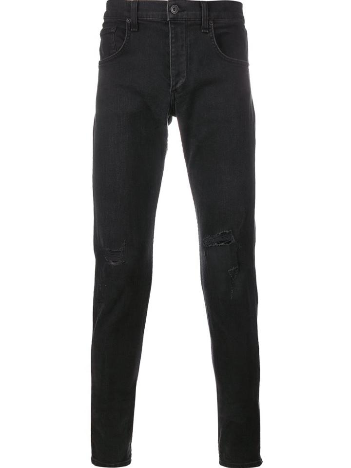 Rag & Bone Distressed Skinny Jeans, Men's, Size: 32, Grey, Cotton/polyurethane