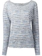 Hemisphere Striped Sweatshirt, Women's, Size: 38, Blue, Linen/flax