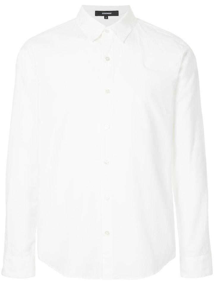 Attachment Long-sleeve Fitted Shirt - White