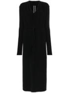 Rick Owens Full Length Wool Yak Blend Knitted Cardigan - Black