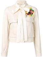 Escada Floral-appliquéd Jacket - White