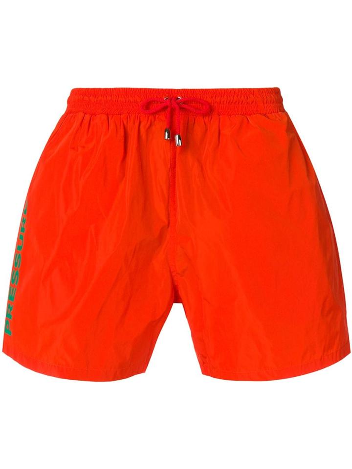Pressure Printed Swim Shorts - Red