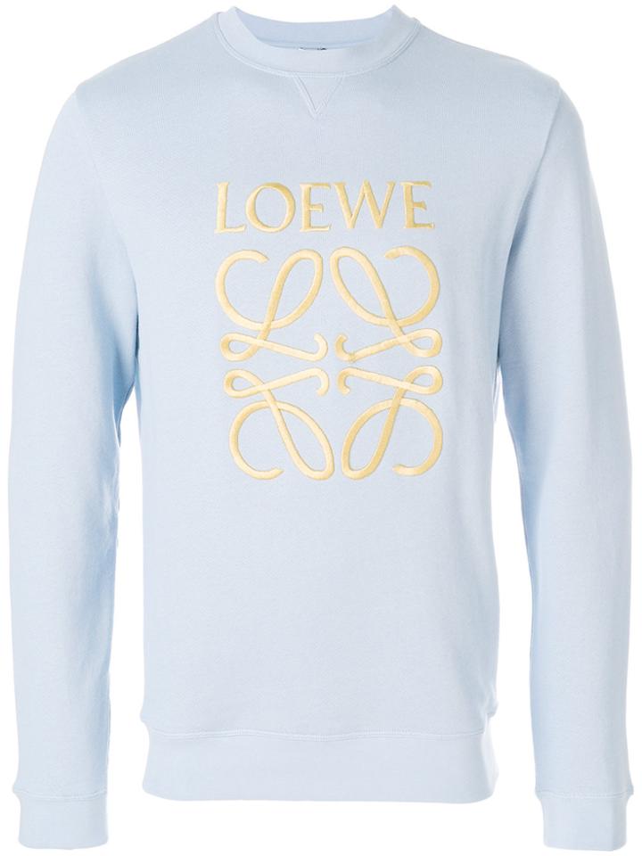 Loewe Logo Embroidered Sweatshirt - Blue