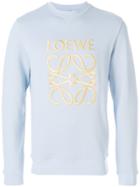 Loewe Logo Embroidered Sweatshirt - Blue