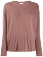 Peserico Ribbed Knit Detail Sweater - Neutrals