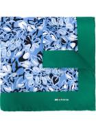 Kiton Floral Print Pocket Square, Men's, Blue, Silk