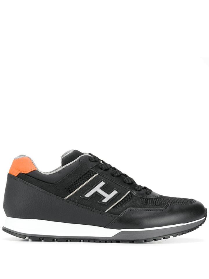 Hogan 'h' Appliqué Detail Sneakers - Black