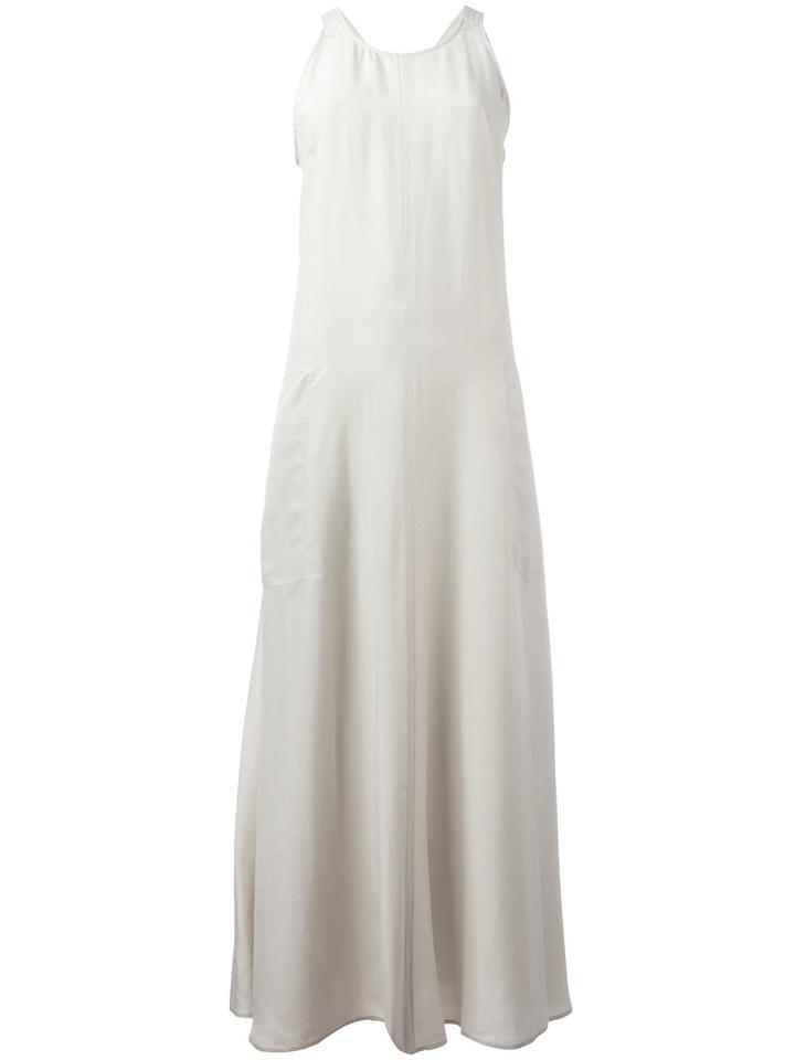 Joseph Sleeveless Flared Midi Dress, Women's, Size: 38, Nude/neutrals, Silk/cotton