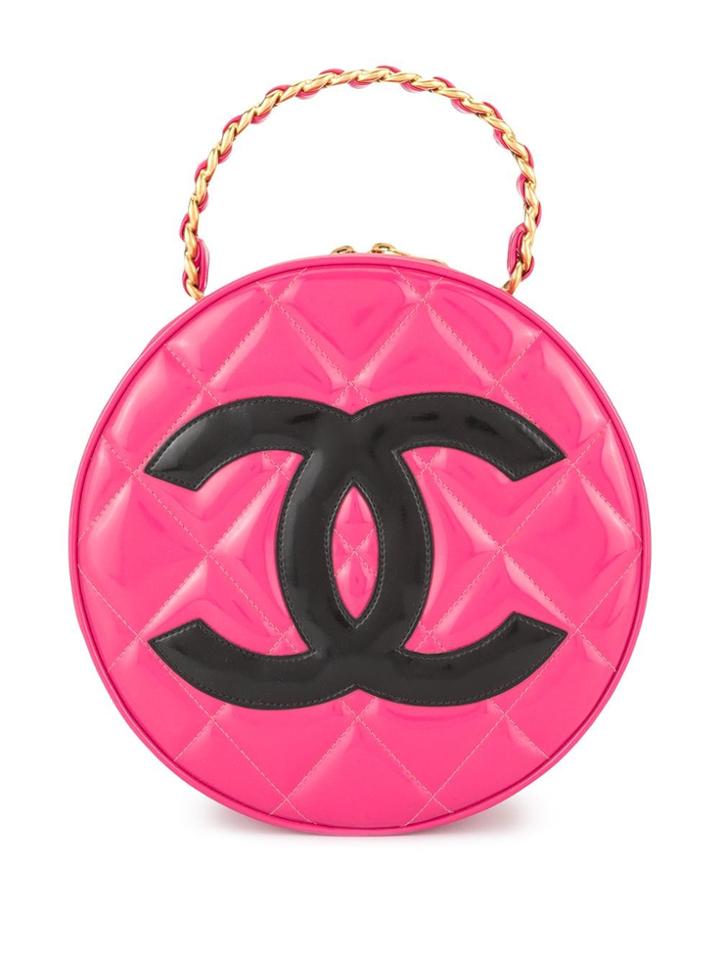 Chanel Vintage Chain Vanity Round Hand Bag - Pink