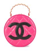 Chanel Vintage Chain Vanity Round Hand Bag - Pink