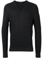 Ermenegildo Zegna V-neck Jumper, Men's, Size: 50, Black, Silk/wool