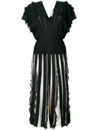 Valentino Stripe Panelled Dress - Black