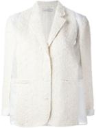 Nina Ricci Panelled Tweed Blazer, Women's, Size: 42, Nude/neutrals, Silk/cotton/polyamide