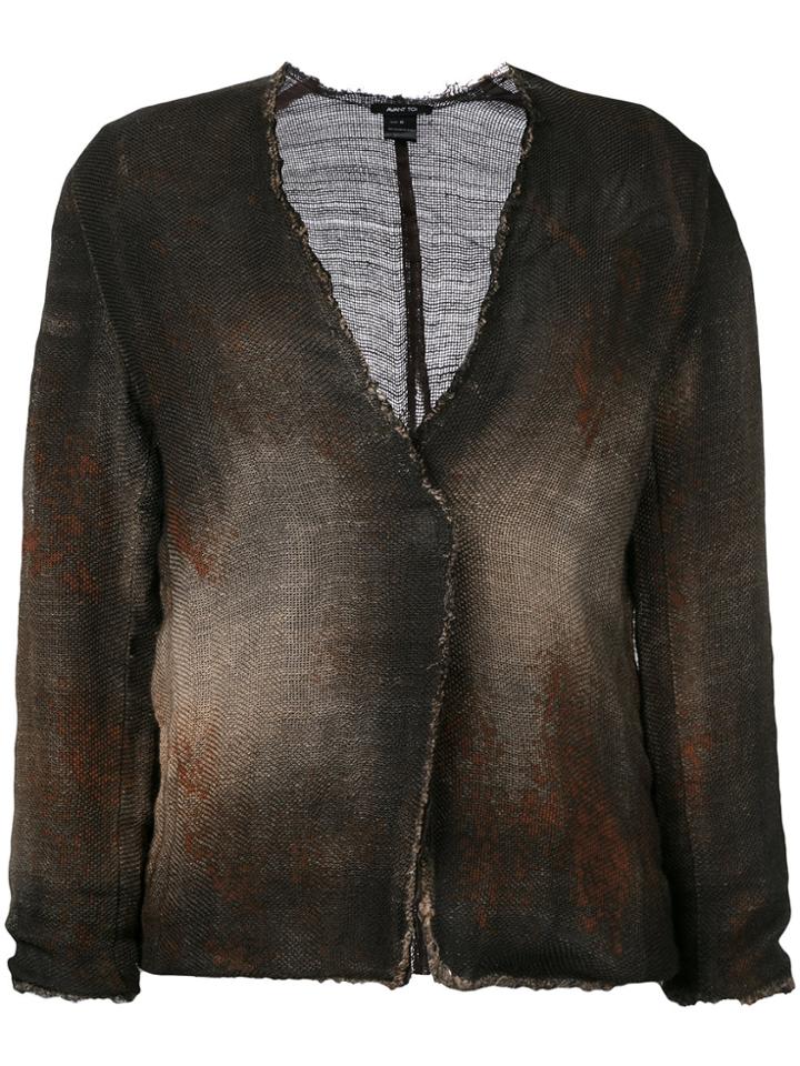 Avant Toi Cross Body Overdyed Knitted Jacket - Brown