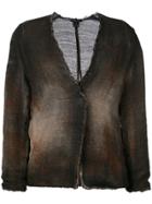Avant Toi Cross Body Overdyed Knitted Jacket - Brown
