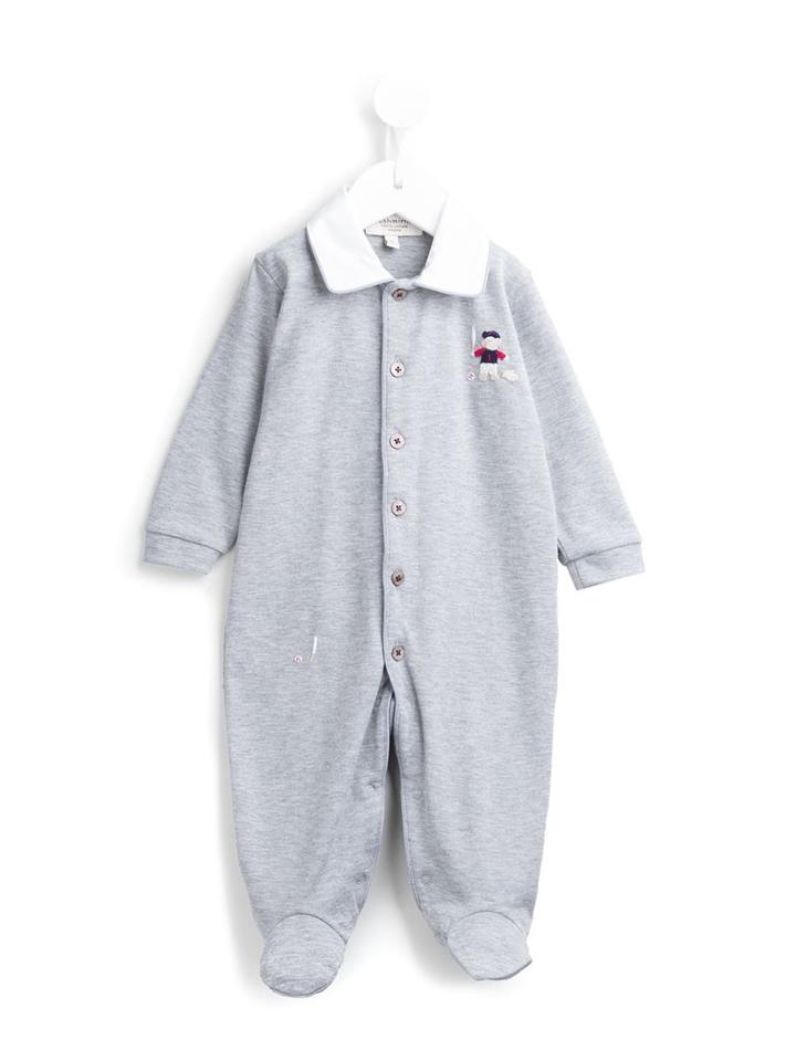 Cashmirino - Knit Motif Romper - Kids - Cotton - 12 Mth, Toddler Boy's, Grey