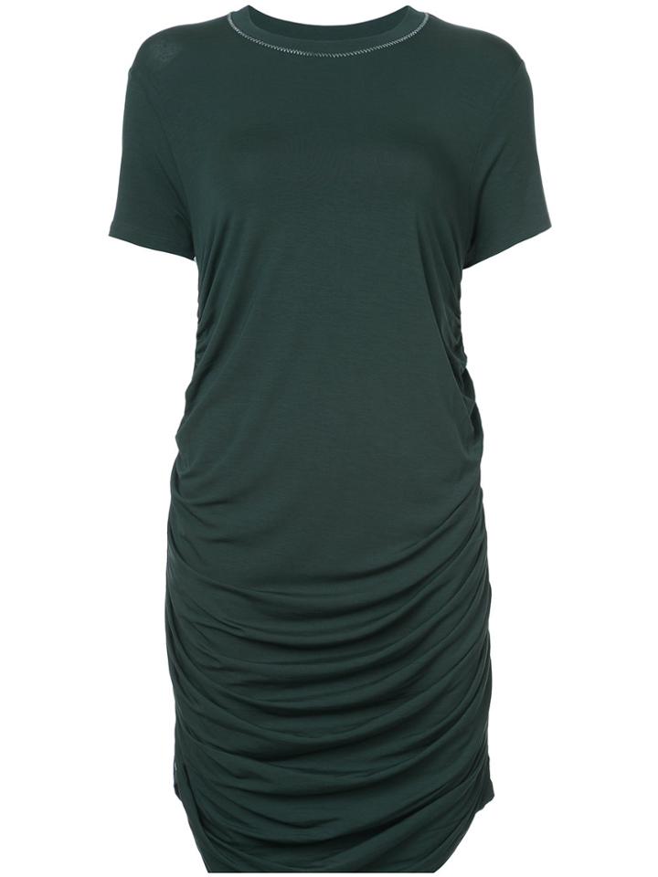 Carven Ruched T-shirt Dress - Green