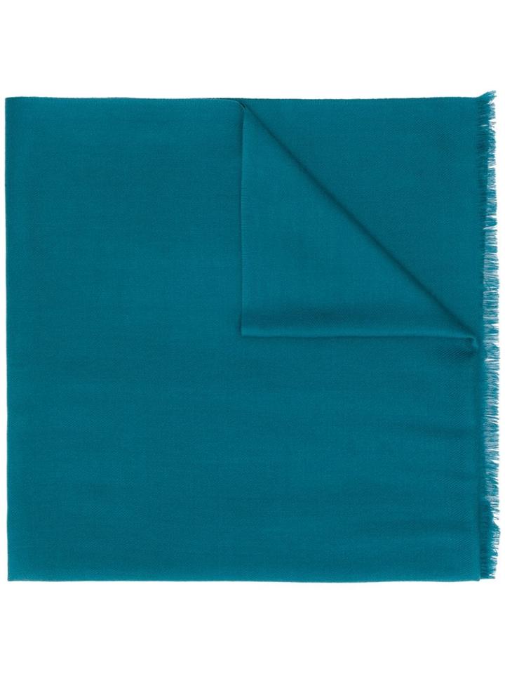N.peal Frayed-hem Scarf - Blue