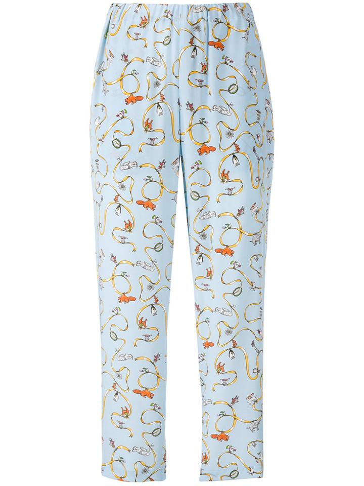 Marni Printed Crackerjack Trousers - Blue