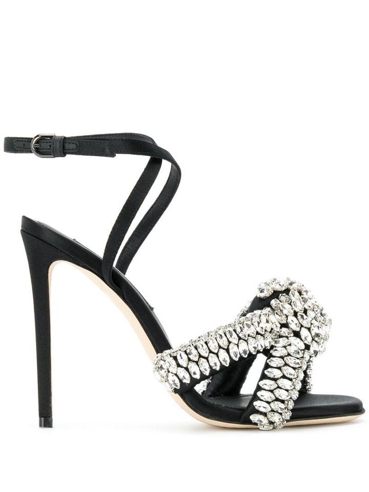 Marco De Vincenzo Treccia Strass Crystal 110 Sandals - Black