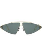 Burberry Gold-plated Triangular Frame Sunglasses - Green