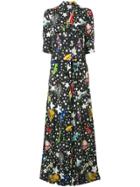 Ultràchic Star Print Maxi Shirt Dress - Black