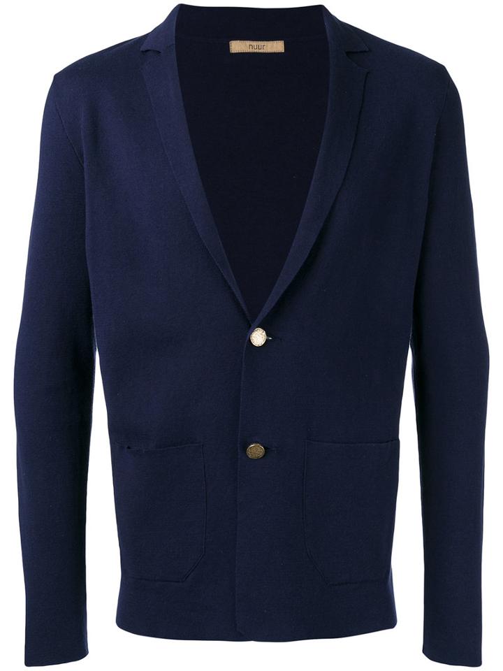 Nuur Plain Cardigan, Men's, Size: 52, Blue, Cotton/linen/flax