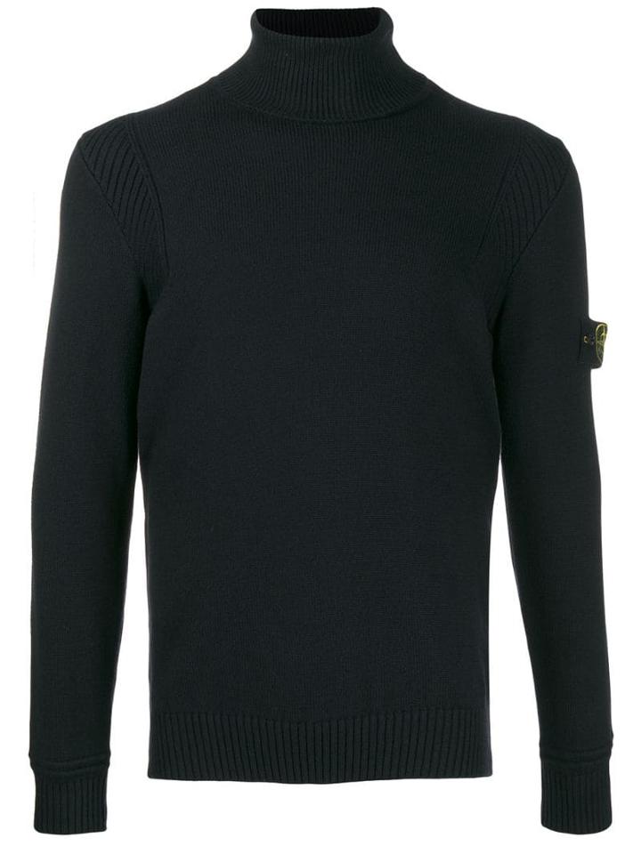 Stone Island Compass Badge Turtleneck Jumper - Black