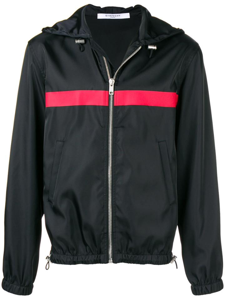 Givenchy Stripe Detail Hooded Jacket - Black