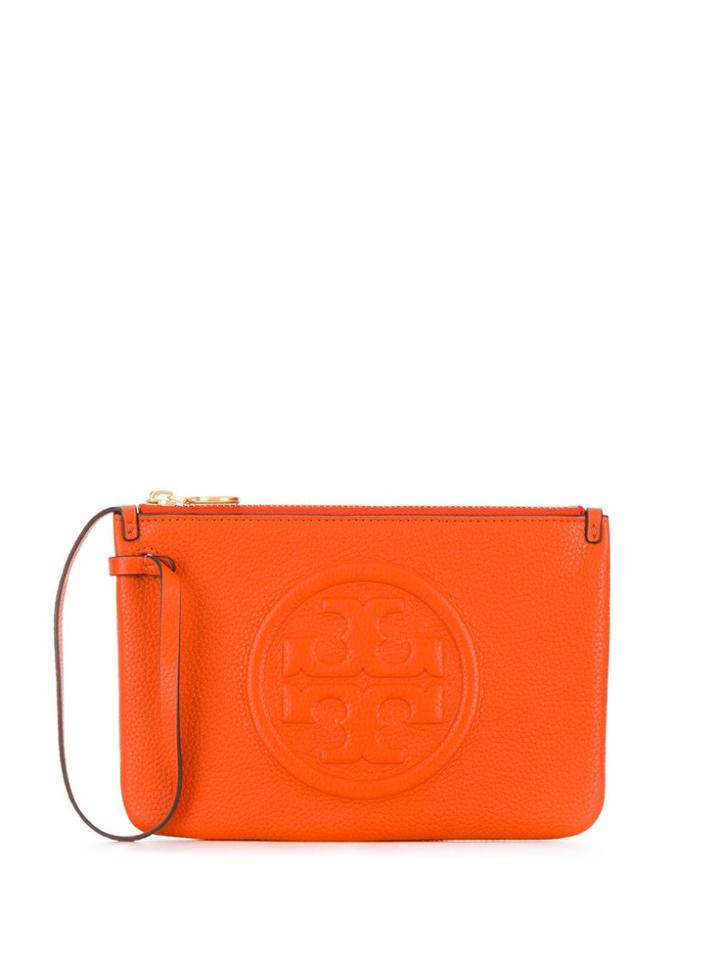 Tory Burch Top Zip Closure Clutch Bag - Orange