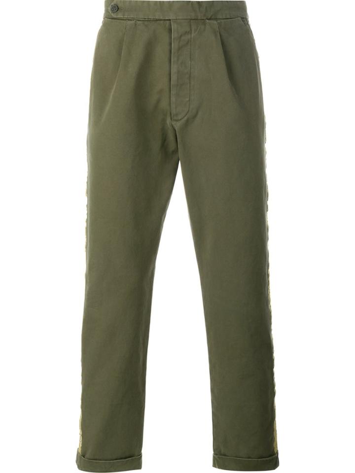 Palm Angels Contrast Stripe Trousers - Green