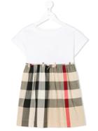 Burberry Kids - Check Skirt Dress - Kids - Cotton - 8 Yrs, White