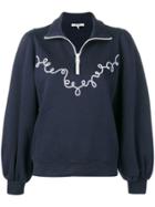 Ganni Embroidered Pull-over Sweater - Blue