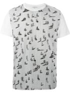 Carven Grid Print T-shirt, Men's, Size: S, White, Cotton