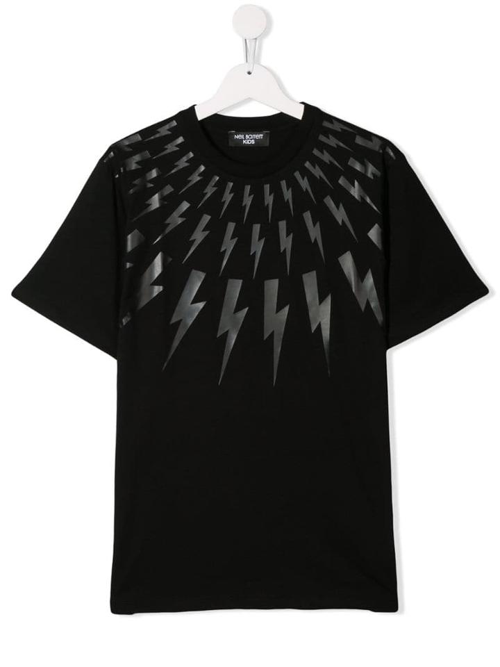 Neil Barrett Kids Lightening Bolt T-shirt - Black
