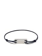 Le Gramme Navy Cord Bracelet 25/10g - Silver/navy