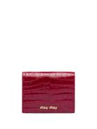 Miu Miu Printed Leather Wallet - Red