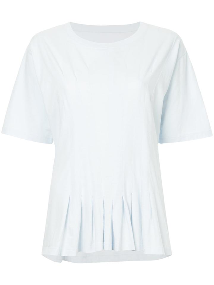 Mm6 Maison Margiela Pleated T-shirt - Blue