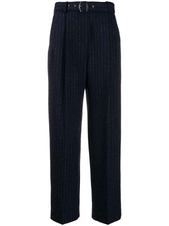 Sies Marjan Straight Pinstriped Trousers - Blue