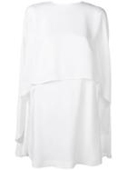 Sara Battaglia Short Draped Dress - White