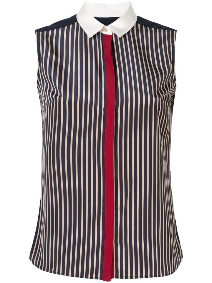 Guild Prime Stripe Panelled Sleeveless Shirt - Multicolour
