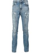 Faith Connexion Distressed Slim Fit Jeans, Men's, Size: 29, Blue, Cotton/spandex/elastane