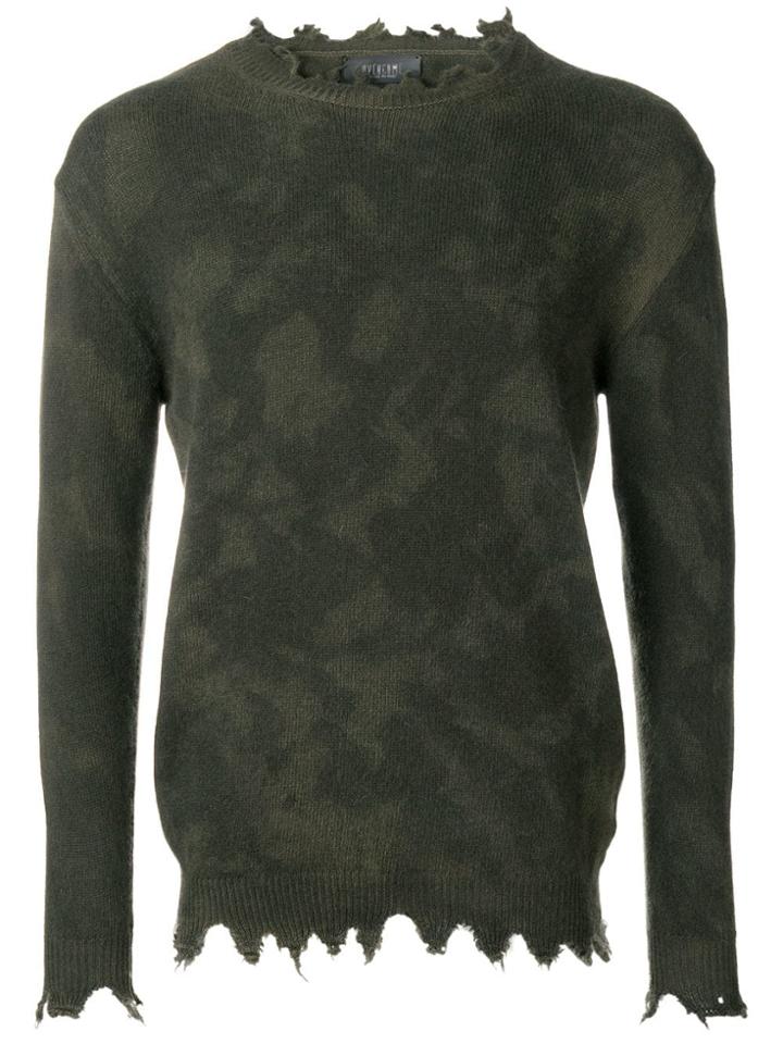 Overcome Distressed Trim Jumper - Green