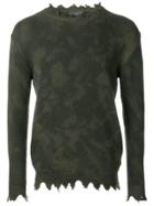 Overcome Distressed Trim Jumper - Green