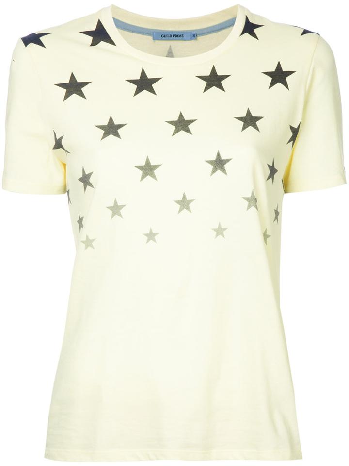 Guild Prime Star Print T-shirt, Women's, Size: 36, Yellow/orange, Cotton