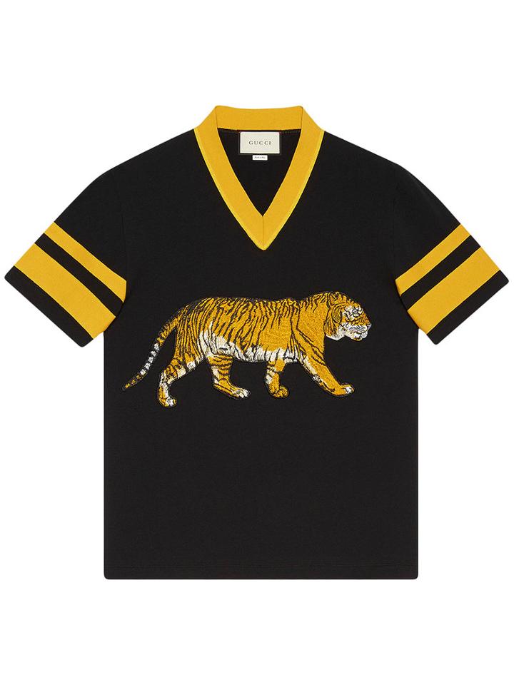 Gucci - Cotton T-shirt With Tiger - Men - Cotton - S, Black, Cotton