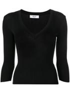 Blugirl Ribbed Knit Top - Black