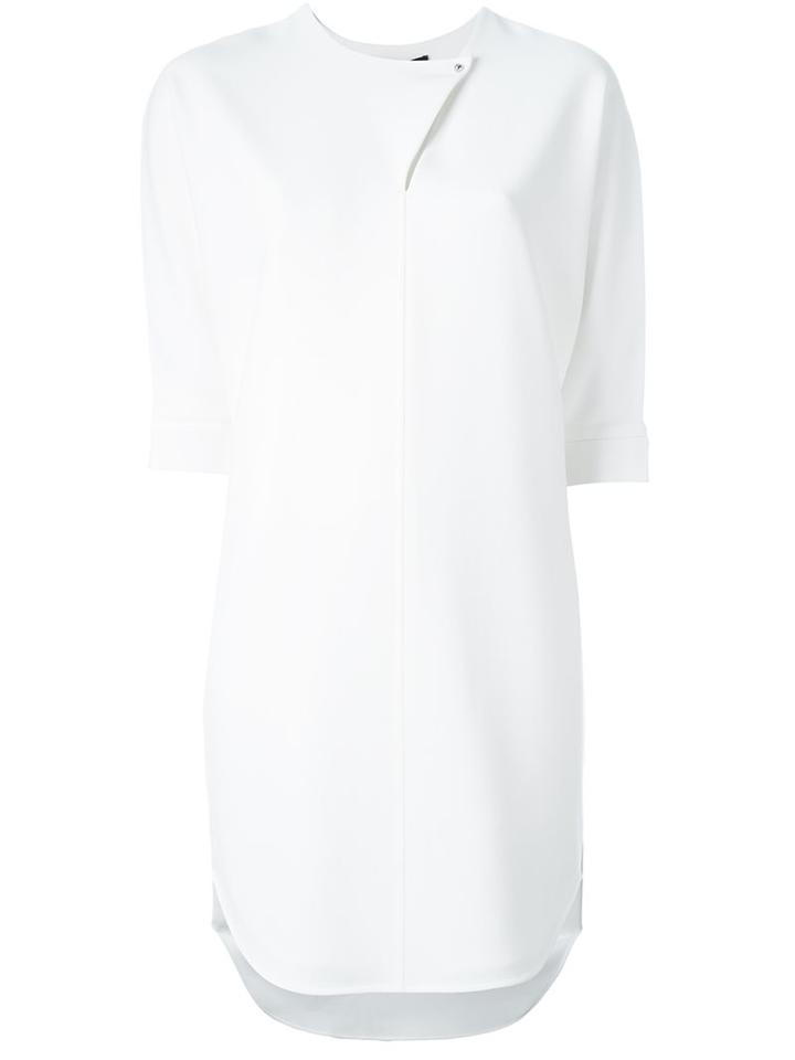 Alexander Wang Asymmetric Fastening Dress, Women's, Size: 4, White, Polyester/triacetate