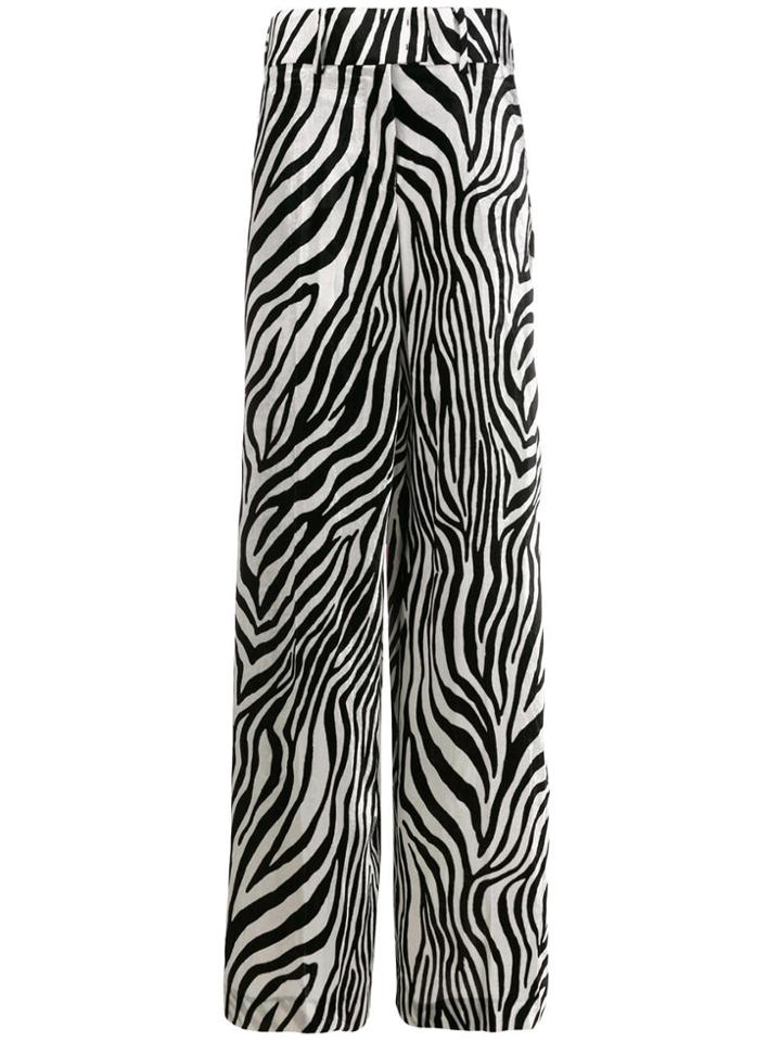 Sara Battaglia Zebra Print Trousers - Black