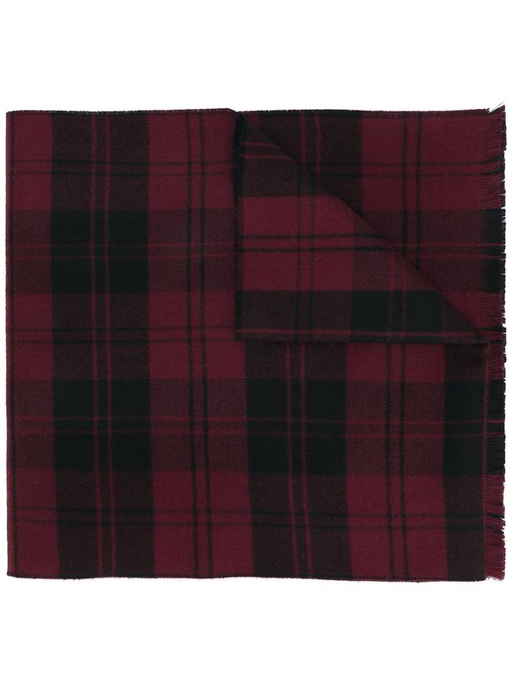 Valentino - Check Scarf - Men - Virgin Wool - One Size, Red, Virgin Wool
